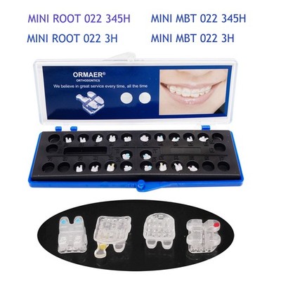 ORMAER Dental orthodontic ceramic bracket brace mini Roth/MBT 022 345 hook 20pcs
