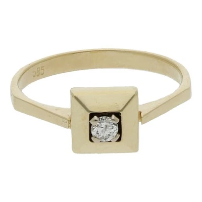 Solitär Diamant Brillant Ring 0,07 ct 585/ 14 K Gold Gr 54 Schmuck R02.8657 - Bild 1 von 2