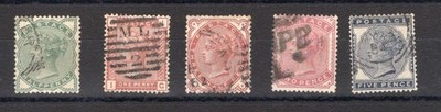 Great Britain 1880/81 Queen Victory No. 67/71 Cert. CiBaFil Cat  350 (U)