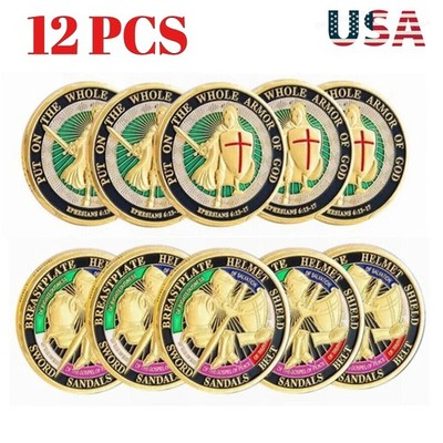 12x Put on the Whole Armor of God Commemorative Challenge Coins Collection Gifts