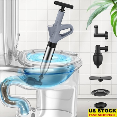 #ad #ad High Pressure Toilet Drain Cleaner Tool Clogged Sink Plunger W Pressure Gauge $43.59