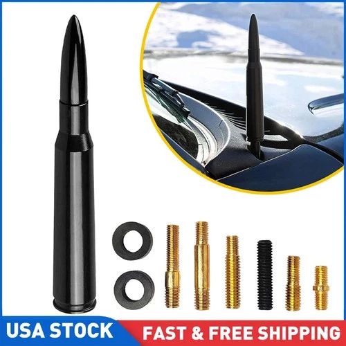 Black BULLET ANTENNA 50 CAL CALIBER for CHEVY GMC TRUCK SUV SILVERADO SIERRA US