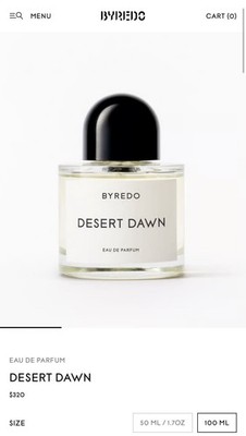 BYREDO DESERT DAWN  EAU DE PARFUM . 100ML  3.3 FL. OZ