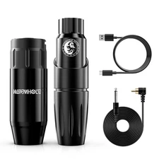 Tattoo Kit, Gun Wireless Tattoo Machine with Tattoo Battery Pack Power Supply...