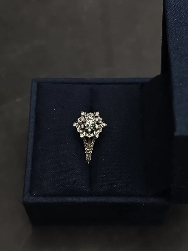 Enchanted Disney Elsa Diamonds Snowflake Engagement Ring 14K Solid White Gold - Image 3 of 4