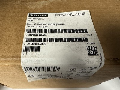 SIEMENS 6EP1336-2BA10 SITOP PSU100S 24 V DC 20 AMP POWER SUPPLY 6EP13362BA10 *US
