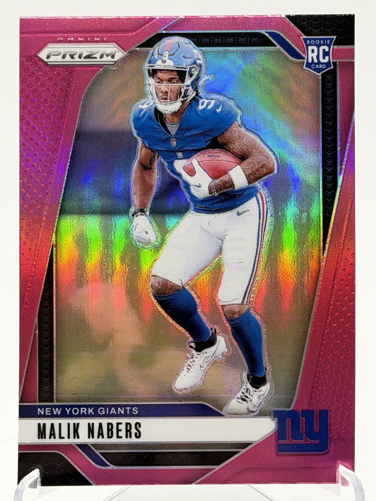 Malik Nabers 2024 Panini Prizm Pink Prizm RC #370