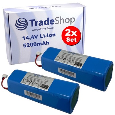 2x Li-Ion Akku 14,4V / 5200mAh für Ecovacs Deebot T8 Pure, T8 Aivi Max Power
