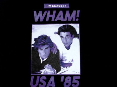 WHAM! - USA '85 - IN CONCERT - T-SHIRT - SIZE L - GILDAN HEAVY COTTON