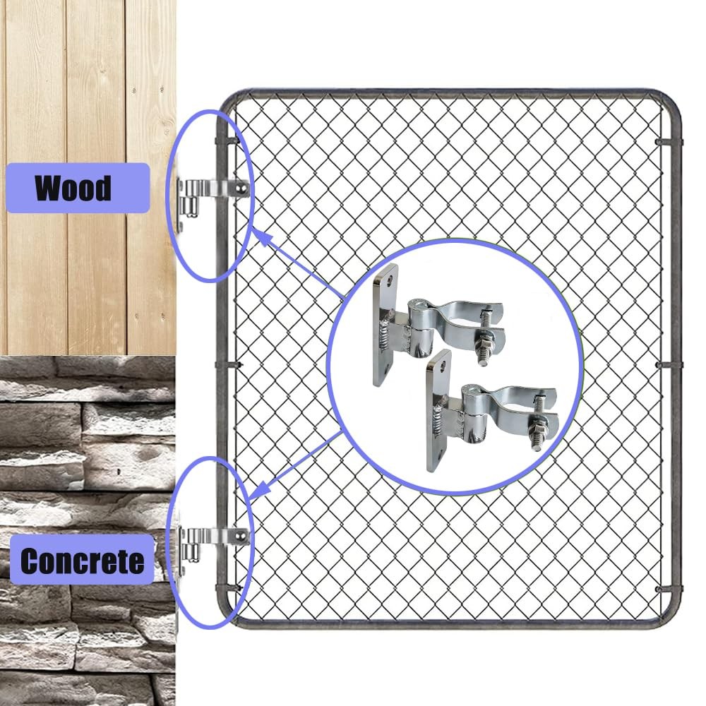 2 Pack 1-3/8 Inch Wall Mount Gate Hinge - Outdoor Hardware Metal Sliver ...