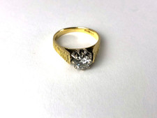 18 ct gold diamond engagement solitaire rings size N natural 0.75ct vintage 1975