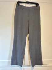 Apt. 9 Grey and Black Straight Leg Patterned Dress Pants Size 8 Petite