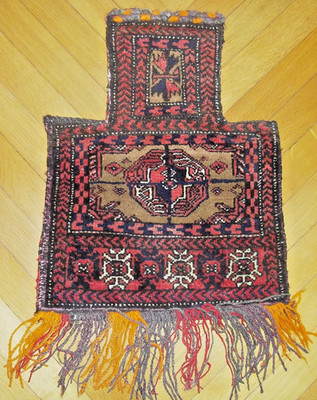 Alte Belutsch-Salztasche, geknüpft, Nomadenarbeit, gut erhalten, ca. 60 x 40 cm