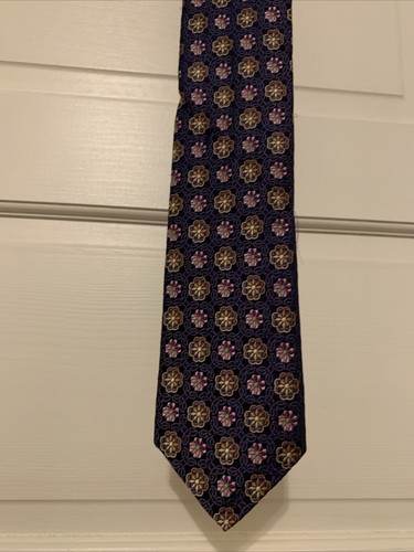 Robert Talbott Indigo Gold Jacquard Silk Tie