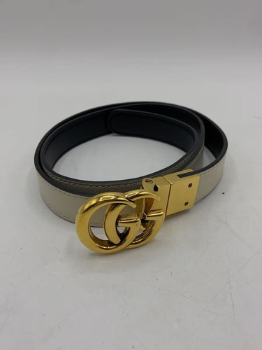 GUCCI Women's Leather Belt, White, 659418 214351