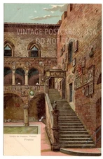 Cortile del Palazzo, Podesta  Bologna ITALY Antique Postcard