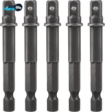 Square Socket Bit Adapter 5 Pcs 1/4 Hex Impact Socket Extension Socket Driver