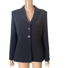 Kasper Blazer Womens Size 4 3 Button Blazer Black