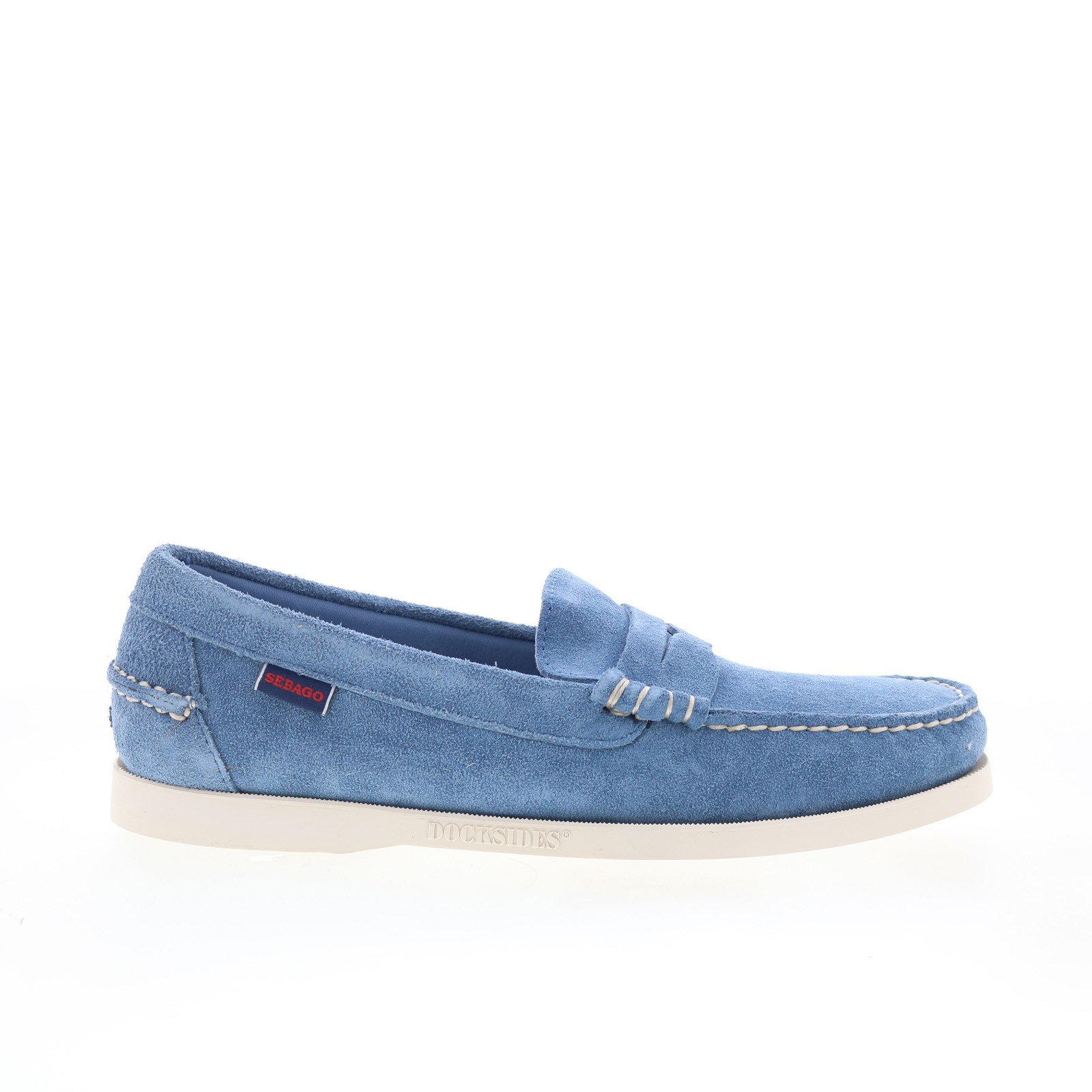 Sebago Dan Boat Roughout Mens Blue Suede Loafers & Slip Ons Casual Shoes
