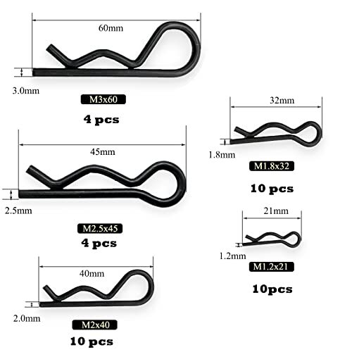 38 Pcs Hitch Pin Clip R Clips Retaining Pins Tractor Cotter Pin Hair Pin Asso... - Picture 2 of 7