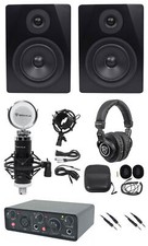 Rockville Home Studio Recroding Bundle w/Interface Monitors Mic Headphones