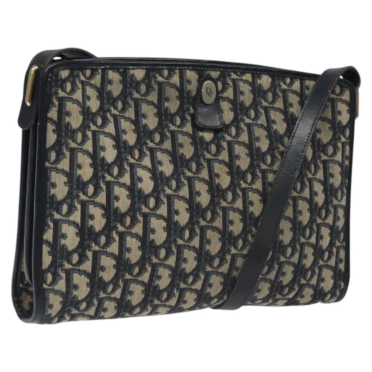 Sac bandoulière Christian Dior trotteur toile bleu marine authentique 116165