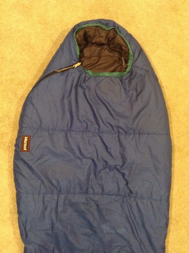 VTG Marmot Chinook Synthetic Mummy Sleeping Bag 32 x 77 Blue 35 Oz. - Picture 4 of 12