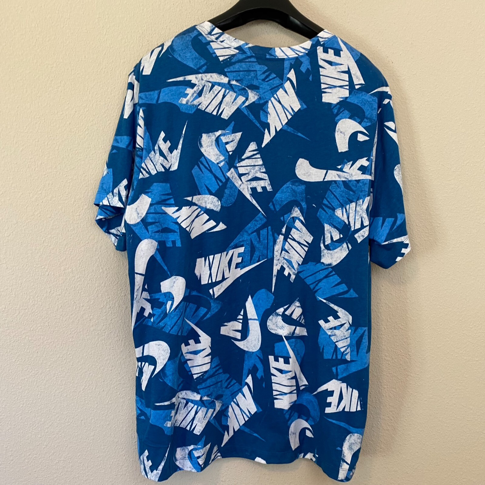 Nike Men 3XL Shirt Swoosh All Over Logo Short Sleeve Cotton Crewneck