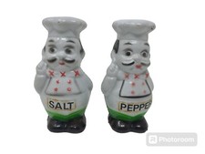 Vintage set of plastic Chef Salt and Pepper shakers made in Hong Kong