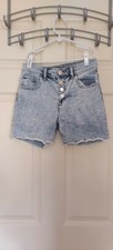 Justice Girls Shorts Jean Blue Denim Raw Hem Shorts Sz 14