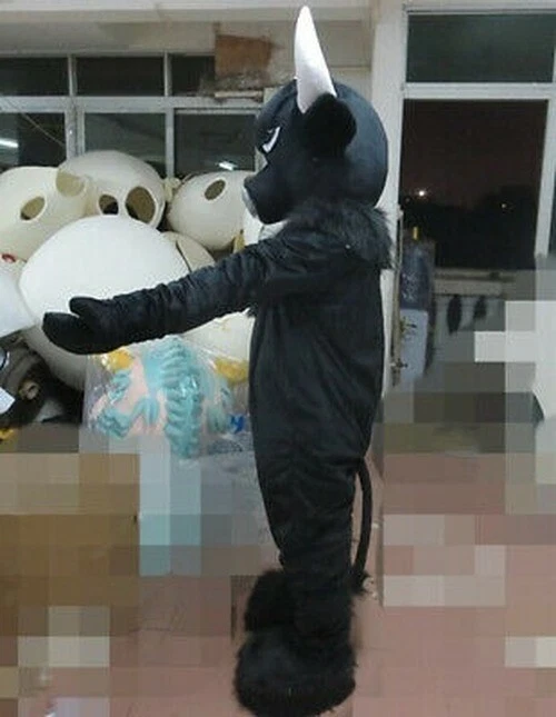 Disfraz de Mascota Toro Negro Juegos con disfraces Fiesta Juego Vestido Conjunto Publicidad Elegante Foto 2 de 3