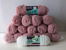 (16) 3 oz Skeins MANUFACTURER'S MILL ENDS Pink/Mauve/Rose Yarn HAND KNITTING