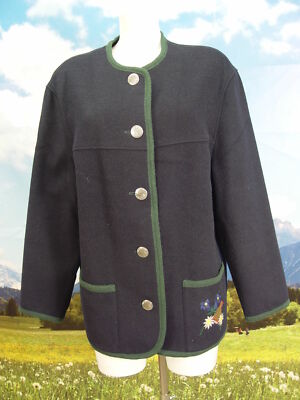 PETRESSA neuwertig Edelweiss Stickerei Walkjacke Janker Trachten