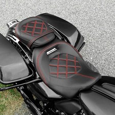 Two-Up Driver Passenger Seat Low-Profile Fit For Harley Touring Road Glide 09-23
