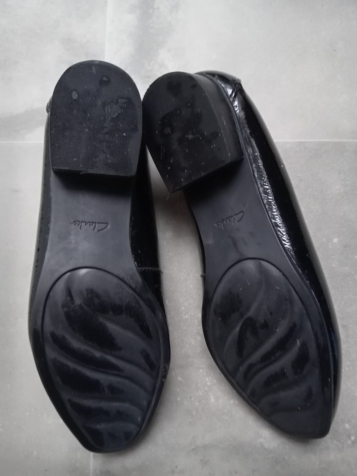 Clarks Artisan Black Patent Leather Flats Loafers UK Size 6.5 Smart