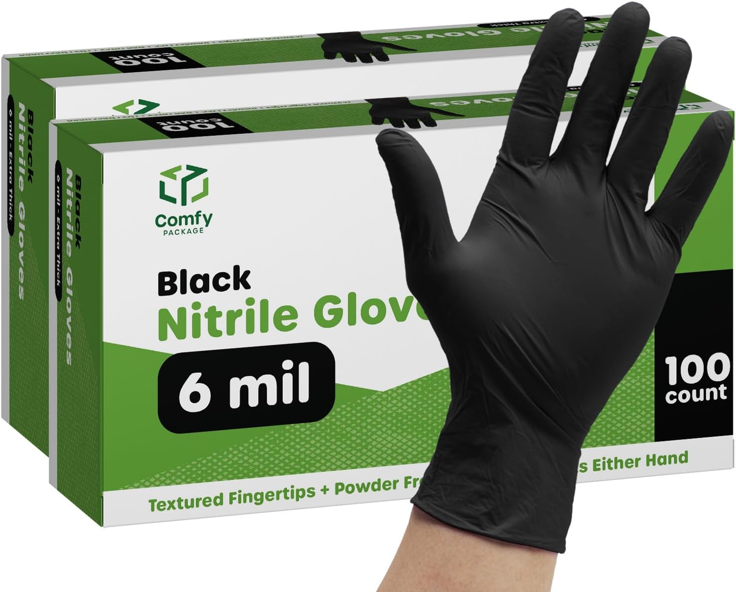 Black Nitrile HEAVY DUTY 6 Mil. Chemical Resistance, Latex & Powder Free, Tex...