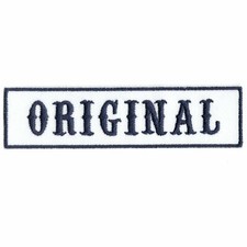 Original Blue On White Bikers Club Embroidered Iron On Patch