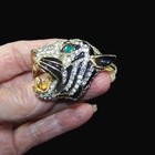 KJL KENNETH J. LANE Black Enamel and Pave Crystal Roaring Tiger Pin — photo 9