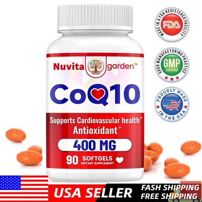 CoQ10 400mg | 90 Softgels | Gluten Free Supplement | High Absorption