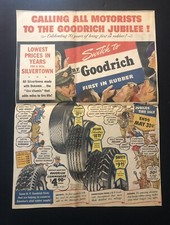 1940&rsquo;s Goodrich Rubber Tires RARE VTG Newspaper Ad 0C24