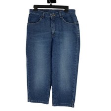 Womens Lee Riders Capri Crop Jeans Medium Blue Wash Size 8 0501
