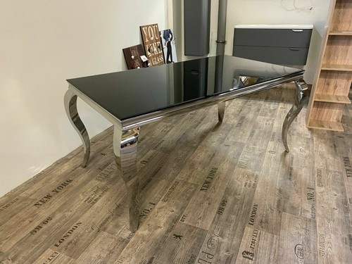 Designer Esstisch aus poliertem Edelstahl Chrom 160 x 90 x 76 cm - Bild 11 von 14