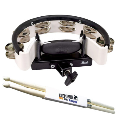 Pearl PTM-10SHX Tamburin mit Halterung +Drumsticks
