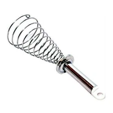 Stainless Steel Wire Coil Spiral Whisk Milk and Egg Beater, in Silver