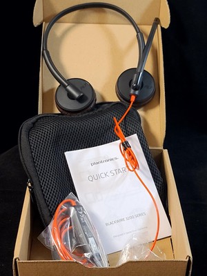 Plantronics Blackwire 3225 USB-C Headset, On-Ear Mono Headset Wired-Black