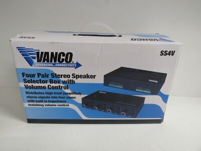 VANCO SS4V four pair Stereo Speaker Selector New In Open Box