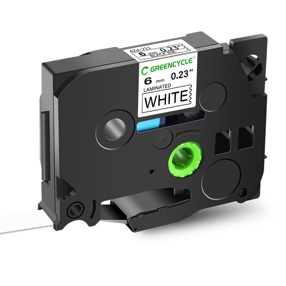 12mm Label Tape Refill 6-Pack Brother - 12mm Black On White TZe