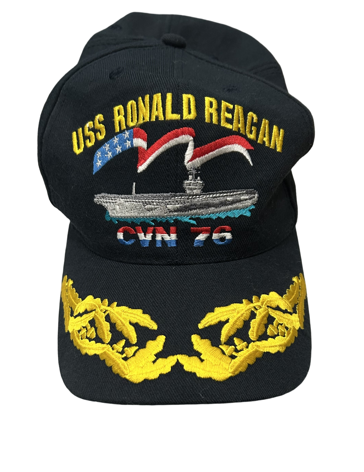 USS RONALD REAGAN CVN-76 NAVY SHIP HAT OFFICIAL U.S MILITARY BALL CAP U.S.A MADE
