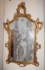 IMPORTANTE SPECCHIERA ROCAILLE IN LEGNO DORATO EPOCA '700