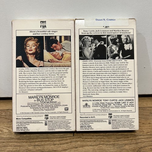 Marilyn Monroe VHS Set - 2 Classic Films - Picture 2 of 3